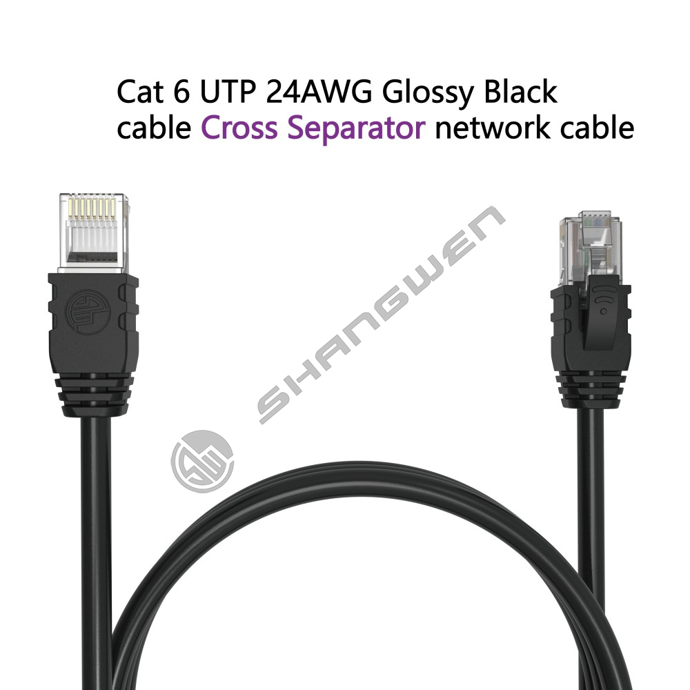 Cat6 UTP 24AWG Glossy Black Unshielded (Cross Separator)Basic version